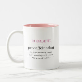 Personalisiert verarbeitendes Rosa Zweifarbige Tasse