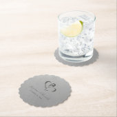 Personalisiert verbundene Herzen Silver Gray Untersetzer (Vor Ort)