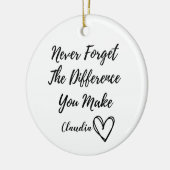Personalisiert vergessen Sie nie den Unterschied,  Keramik Ornament (Links)
