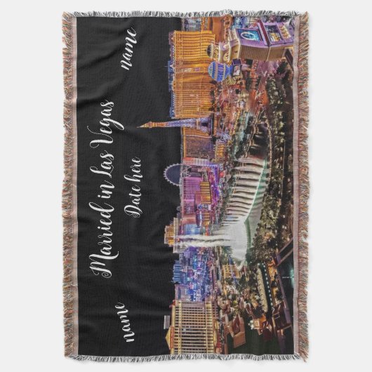 Personalisiert Verheiratet in Las Vegas Throw Blan Decke (Vorderseite Vertikal)