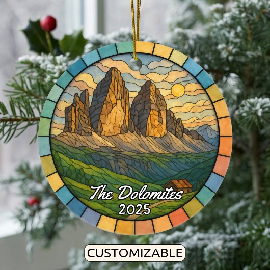 Personalisiert verkettete Glass Dolomiten Ornament