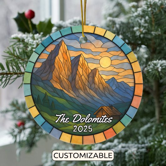 Personalisiert verkettete Glass Dolomiten Ornament