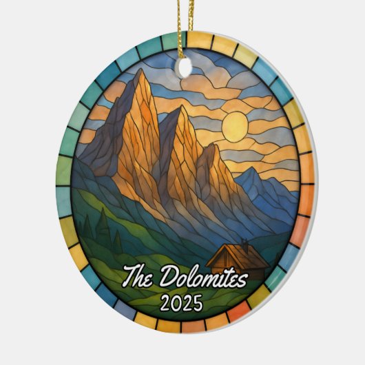 Personalisiert verkettete Glass Dolomiten Ornament (Links)