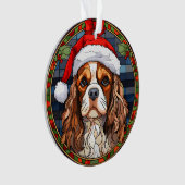 Personalisiert verketteter Glass Cavalier King Cha Ornament (Vorderseite)