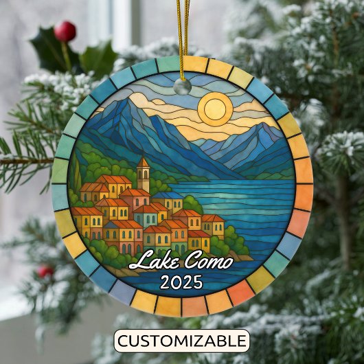 Personalisiert verketteter Glass Lake Como, Italie Keramik Ornament