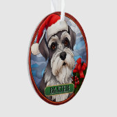 Personalisiert verketteter Glass Miniatur Schnauze Ornament (Vorderseite)