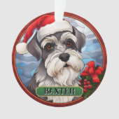Personalisiert verketteter Glass Miniatur Schnauze Ornament (Vorderseite)