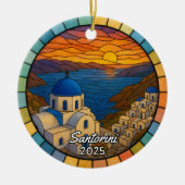 Personalisiert verketteter Glass Santorini, Griech Keramik Ornament (Vorne)
