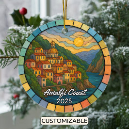 Personalisiert verkettetes Glas Amalfi Küste Ornam Keramik Ornament