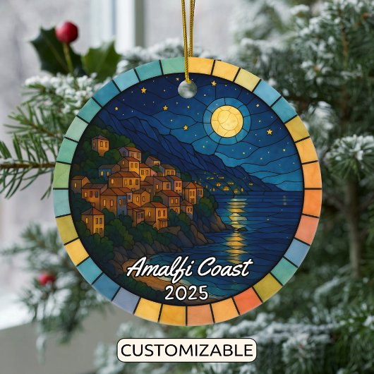 Personalisiert verkettetes Glas Amalfi Küste Ornam Keramik Ornament