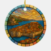 Personalisiert verkettetes Glas, Dubrovnik, Kroati Keramik Ornament (Hinten)