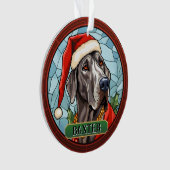 Personalisiert verkettetes Glas Great Dane XMAS Ornament (Vorderseite)