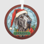 Personalisiert verkettetes Glas Great Dane XMAS Ornament (Rückseite)