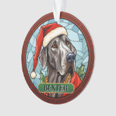 Personalisiert verkettetes Glas Great Dane XMAS Ornament (Vorderseite)