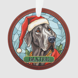 Personalisiert verkettetes Glas Great Dane XMAS Ornament