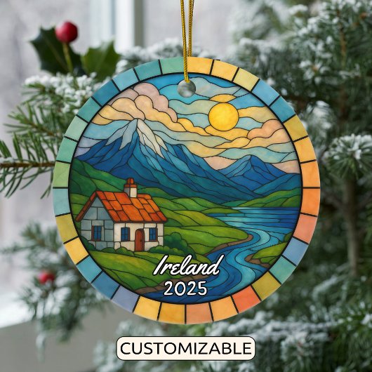Personalisiert verkettetes Glas Irland, Europa Keramik Ornament