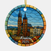 Personalisiert verkettetes Glas Krakau Ornament, P Keramik Ornament (Vorne)