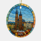 Personalisiert verkettetes Glas Krakau Ornament, P Keramik Ornament (Links)