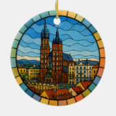 Personalisiert verkettetes Glas Krakau Ornament, P Keramik Ornament (Hinten)