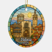 Personalisiert verkettetes Glas Valencia, Spanien Keramik Ornament (Links)