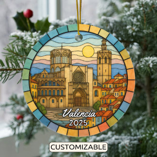 Personalisiert verkettetes Glas Valencia, Spanien Keramik Ornament