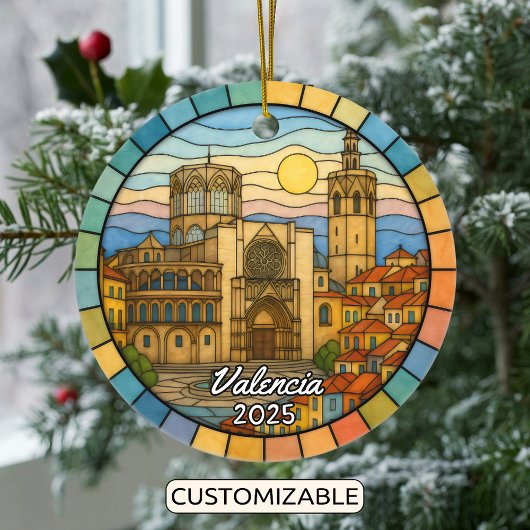 Personalisiert verkettetes Glas Valencia, Spanien Keramik Ornament
