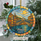 Personalisiert verkettetes Glas Venedig Ornament, Keramik Ornament