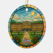 Personalisiert verkettetes Glas Wien, Österreich Keramik Ornament (Links)
