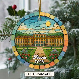 Personalisiert verkettetes Glas Wien, Österreich Keramik Ornament