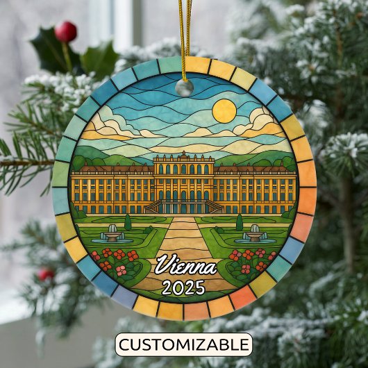 Personalisiert verkettetes Glas Wien, Österreich Keramik Ornament