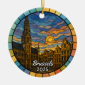Personalisiert verklebtes Glas - Brüsseler Ornamen Keramik Ornament (Vorne)