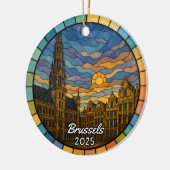 Personalisiert verklebtes Glas - Brüsseler Ornamen Keramik Ornament (Links)