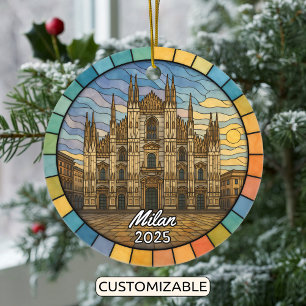 Personalisiert verkleidetes Glas Milan Ornament, I Keramik Ornament
