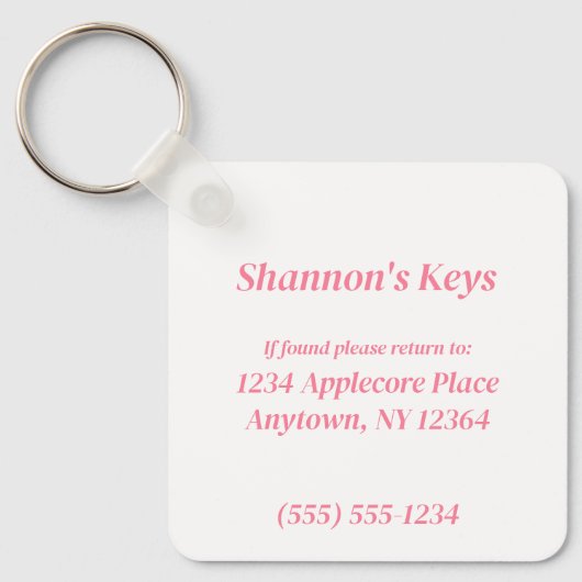 Personalisiert verlieren Sie nie Ihre Keys-Informa Schlüsselanhänger (Vorderseite)