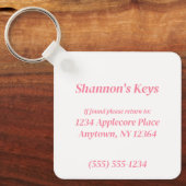 Personalisiert verlieren Sie nie Ihre Keys-Informa Schlüsselanhänger (Vorderseite)