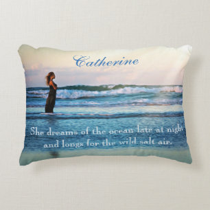 Personalisiert Vermisst Der Strand "She Dreams" Zierkissen