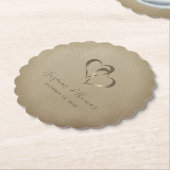 Personalisiert vernetzte Herzen Gold Untersetzer (angewinkelt)