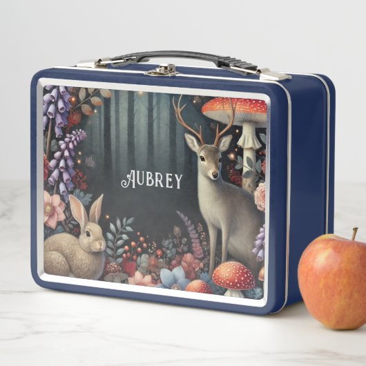 Personalisiert verzauberte Waldtiere Metall Brotdose (Beispiel)