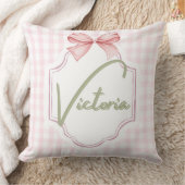 Personalisiert Victoria Baby Girl Kinderzimmer Bow Kissen (Decke)