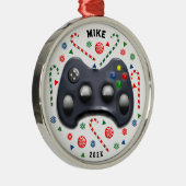 Personalisiert Video Gamer Holiday Geschenk Metal Ornament Aus Metall (Rechts)