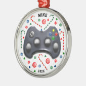 Personalisiert Video Gamer Holiday Geschenk Metal Ornament Aus Metall (Links)