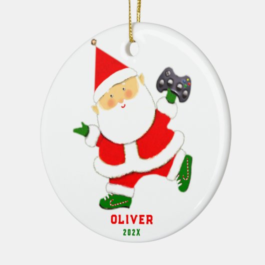 Personalisiert-Video-Gamer-Urlaubspende Keramik Ornament (Links)