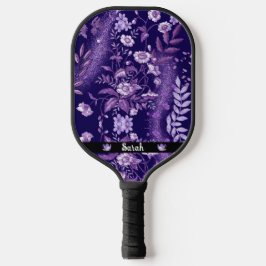 Personalisiert viele violette Blumen Pickleball Schläger