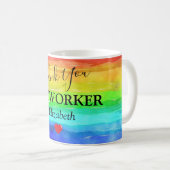 Personalisiert Vielen Dank an den Keyworker Kaffeetasse (VorderseiteRechts)