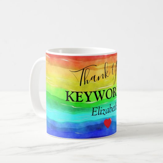 Personalisiert Vielen Dank an den Keyworker Kaffeetasse (Vorderseite Links)