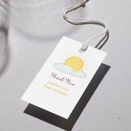 Personalisiert Vielen Dank Baby Dusche Retro Sonne Geschenkanhänger