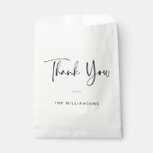 Personalisiert Vielen Dank Chic Modern Script Wedd Geschenktütchen (Vorderseite)