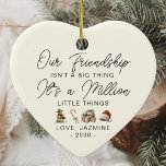 Personalisiert Vielen Dank, dass Sie den besten Fr Keramik Ornament<br><div class="desc">Zeigen Sie Ihre Wertschätzung für einen wertvollen Freund mit dem Personalisiert Dankeschön Geschenk Bester Freund Weihnachten Keramik Ornament. Dieses Dekor, das wie ein Herz geformt und personalisiert mit einer besonderen Botschaft ist, ist ein perfekter Weg, um Ihre langjährige Freundschaft während der Ferienzeit zu ehren. Das elegante Design macht es zu...</div>