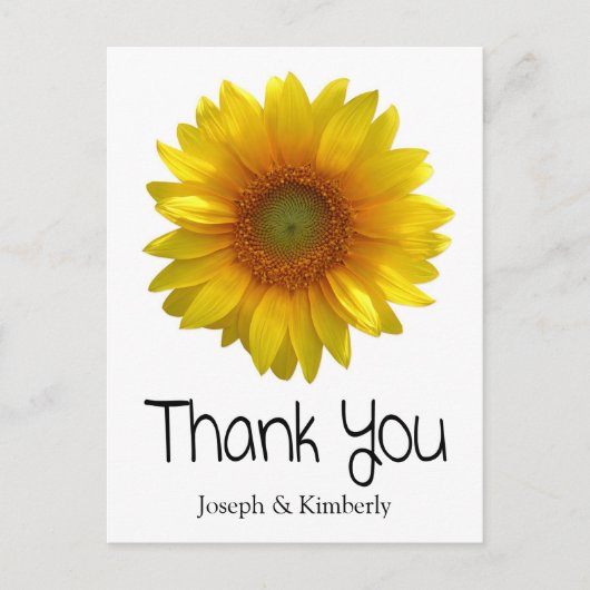 Personalisiert Vielen Dank, dass Sie Sonnenblumen Postkarte (Vorderseite)