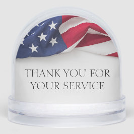 Personalisiert vielen Dank für Ihr Service-US-Flag Schneekugeln